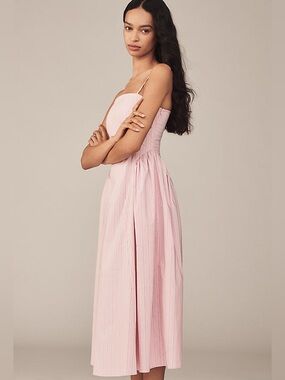 Anthropologie Maeve Pink Striped Midi Dress